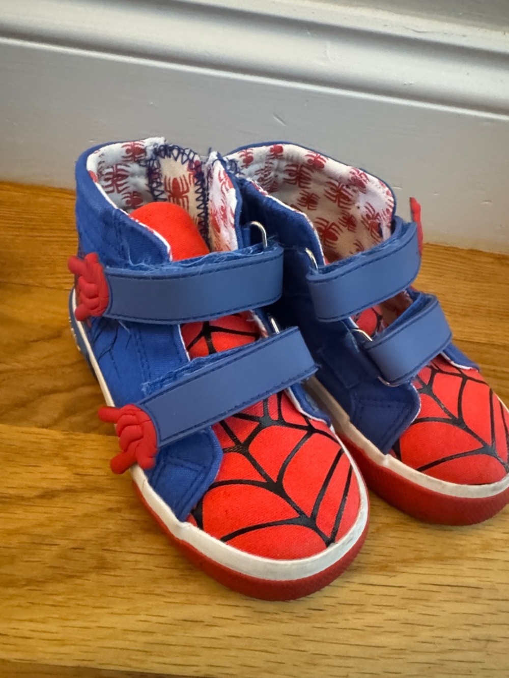 Spiderman Red & Blue Kids Spiderweb High-Top Sneakers